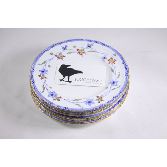 Vintage SET of 7 Royal Crown Derby cake plates, salad plates 1921 - 1940 white - Picture 3 of 10